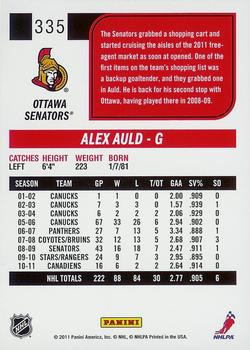 2011-12 Score #335 Alex Auld Back
