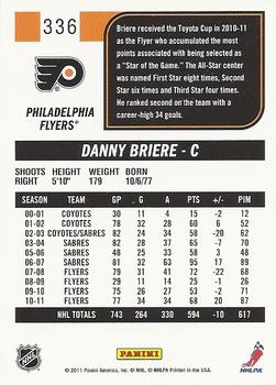 2011-12 Score #336 Daniel Briere Back