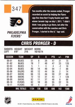 2011-12 Score #347 Chris Pronger Back