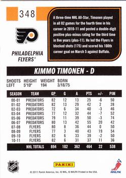 2011-12 Score #348 Kimmo Timonen Back