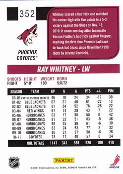 2011-12 Score #352 Ray Whitney Back