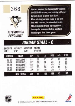 2011-12 Score #368 Jordan Staal Back