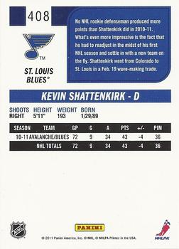 2011-12 Score #408 Kevin Shattenkirk Back