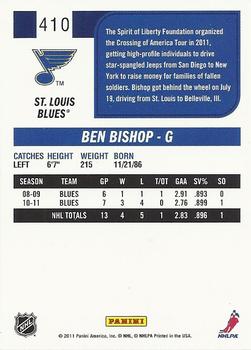 2011-12 Score #410 Ben Bishop Back