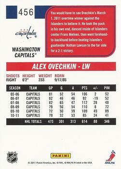 2011-12 Score #456 Alex Ovechkin Back
