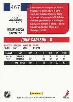 2011-12 Score #467 John Carlson Back