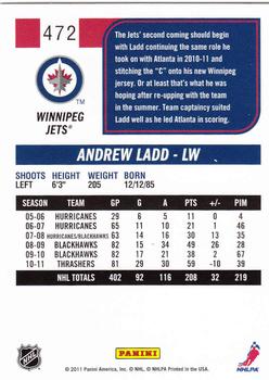 2011-12 Score #472 Andrew Ladd Back