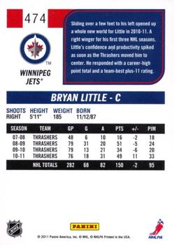 2011-12 Score #474 Bryan Little Back