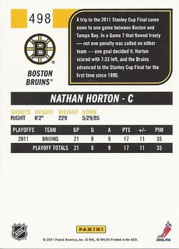 2011-12 Score #498 Nathan Horton Back