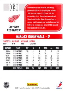2011-12 Score - Glossy #181 Niklas Kronwall Back