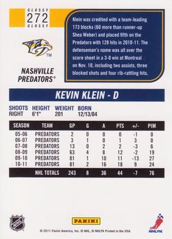 2011-12 Score - Glossy #272 Kevin Klein Back