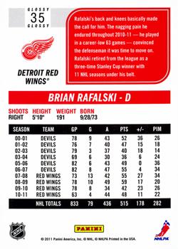 2011-12 Score - Glossy #35 Brian Rafalski Back