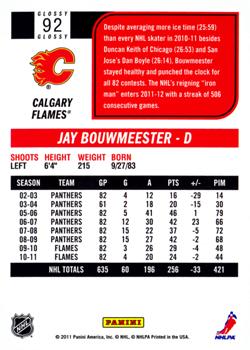 2011-12 Score - Glossy #92 Jay Bouwmeester Back