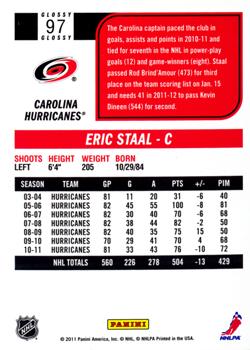 2011-12 Score - Glossy #97 Eric Staal Back