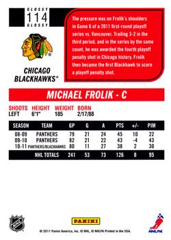 2011-12 Score - Glossy #114 Michael Frolik Back