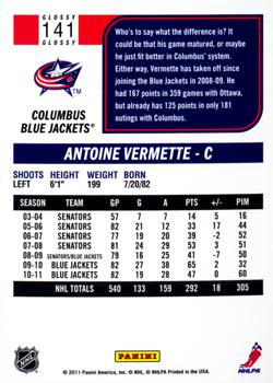 2011-12 Score - Glossy #141 Antoine Vermette Back