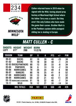 2011-12 Score - Glossy #234 Matt Cullen Back