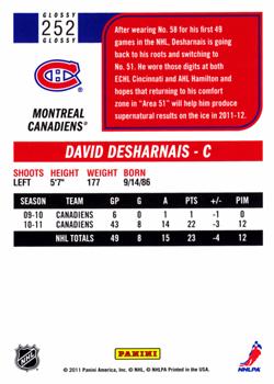 2011-12 Score - Glossy #252 David Desharnais Back