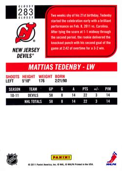 2011-12 Score - Glossy #283 Mattias Tedenby Back