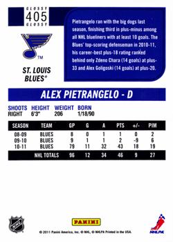 2011-12 Score - Glossy #405 Alex Pietrangelo Back