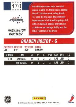 2011-12 Score - Glossy #470 Braden Holtby Back