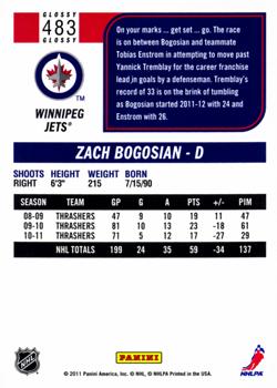 2011-12 Score - Glossy #483 Zach Bogosian Back