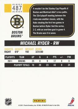 2011-12 Score - Glossy #487 Michael Ryder Back