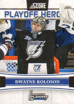2011-12 Score - Playoff Heroes #7 Dwayne Roloson Front