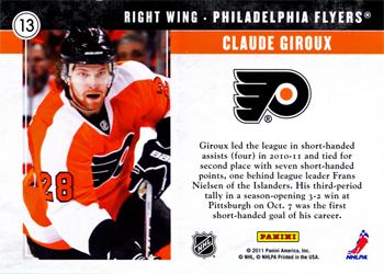 Philadelphia Flyers 2011-12 Panini Rookie Anthology #3 CLAUDE GIROUX 