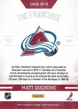 2011-12 Score - The Franchise #8 Matt Duchene Back