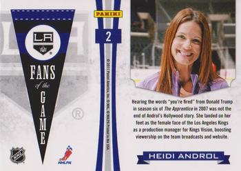 2011-12 Panini Pinnacle - Fans of the Game #2 Heidi Androl Back