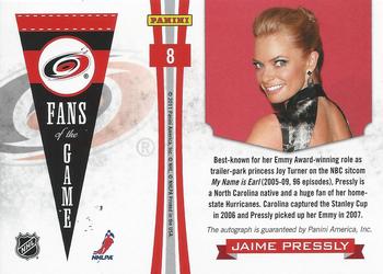 2011-12 Panini Pinnacle - Fans of the Game Autographs #8 Jaime Pressly Back