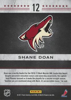 2011-12 Panini Pinnacle - Captains #12 Shane Doan Back