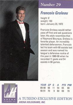 1991 Arena Draft Picks #29 Francois Groleau  Back