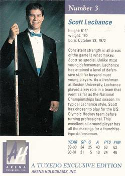 1991 Arena Draft Picks #3 Scott Lachance  Back
