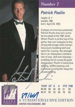 1991 Arena Draft Picks - Autographs #7 Patrick Poulin  Back