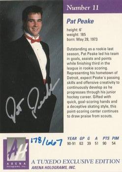 1991 Arena Draft Picks - Autographs #11 Pat Peake  Back