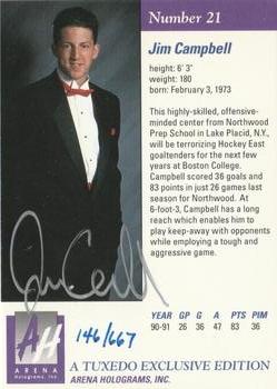 1991 Arena Draft Picks - Autographs #21 Jim Campbell  Back
