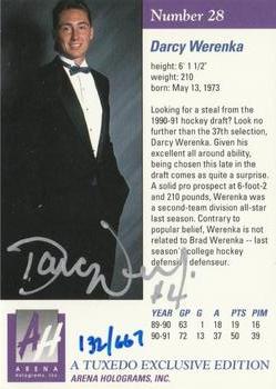 1991 Arena Draft Picks - Autographs #28 Darcy Werenka  Back