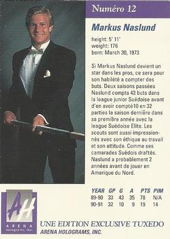1991 Arena Draft Picks French #12 Markus Naslund Back