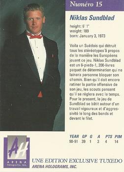 1991 Arena Draft Picks French #15 Niklas Sundblad  Back