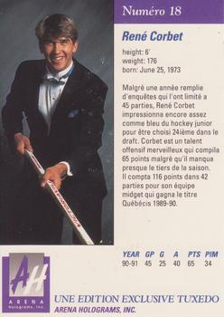 1991 Arena Draft Picks French #18 Rene Corbet  Back