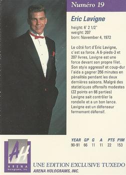 1991 Arena Draft Picks French #19 Eric Lavigne  Back