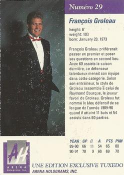 1991 Arena Draft Picks French #29 Francois Groleau  Back