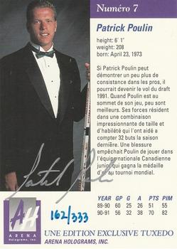 1991 Arena Draft Picks French - Autographs #7 Patrick Poulin  Back