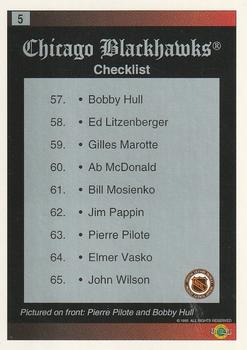 1991-92 Ultimate Original 6 #5 Pierre Pilote / Bobby Hull Back