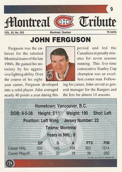 1991-92 Ultimate Original 6 #9 John Ferguson Back