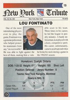 1991-92 Ultimate Original 6 #19 Lou Fontinato Back