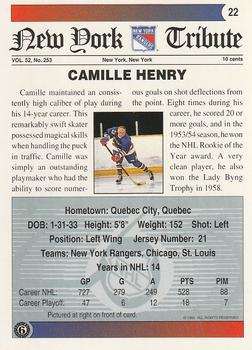1991-92 Ultimate Original 6 #22 Camille Henry Back