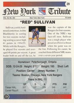 1991-92 Ultimate Original 6 #29 George Sullivan Back